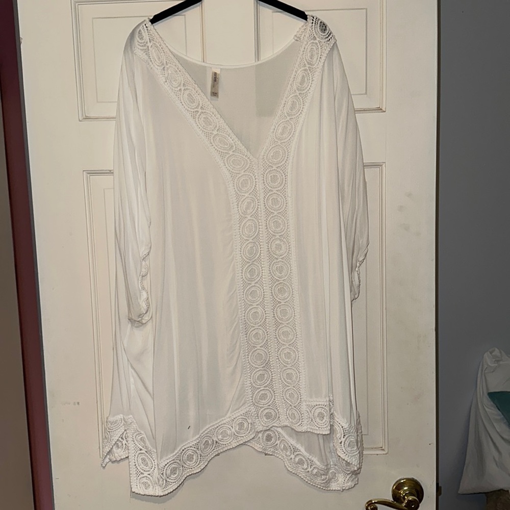 White bathing suit cover up
